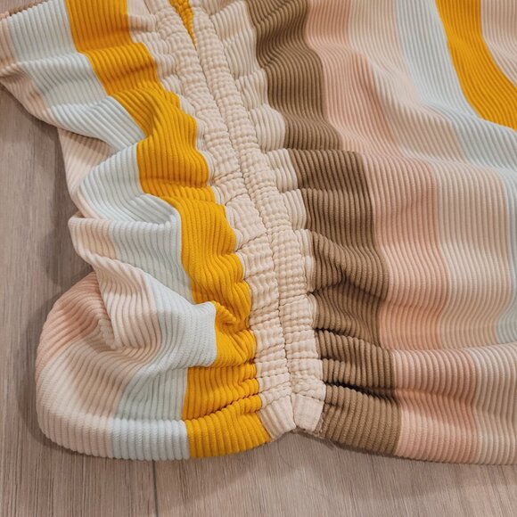 AERIE | Ribbed Longline Bandeau Bikini Swim Top Striped | Sz. XL - Picture 5 of 8